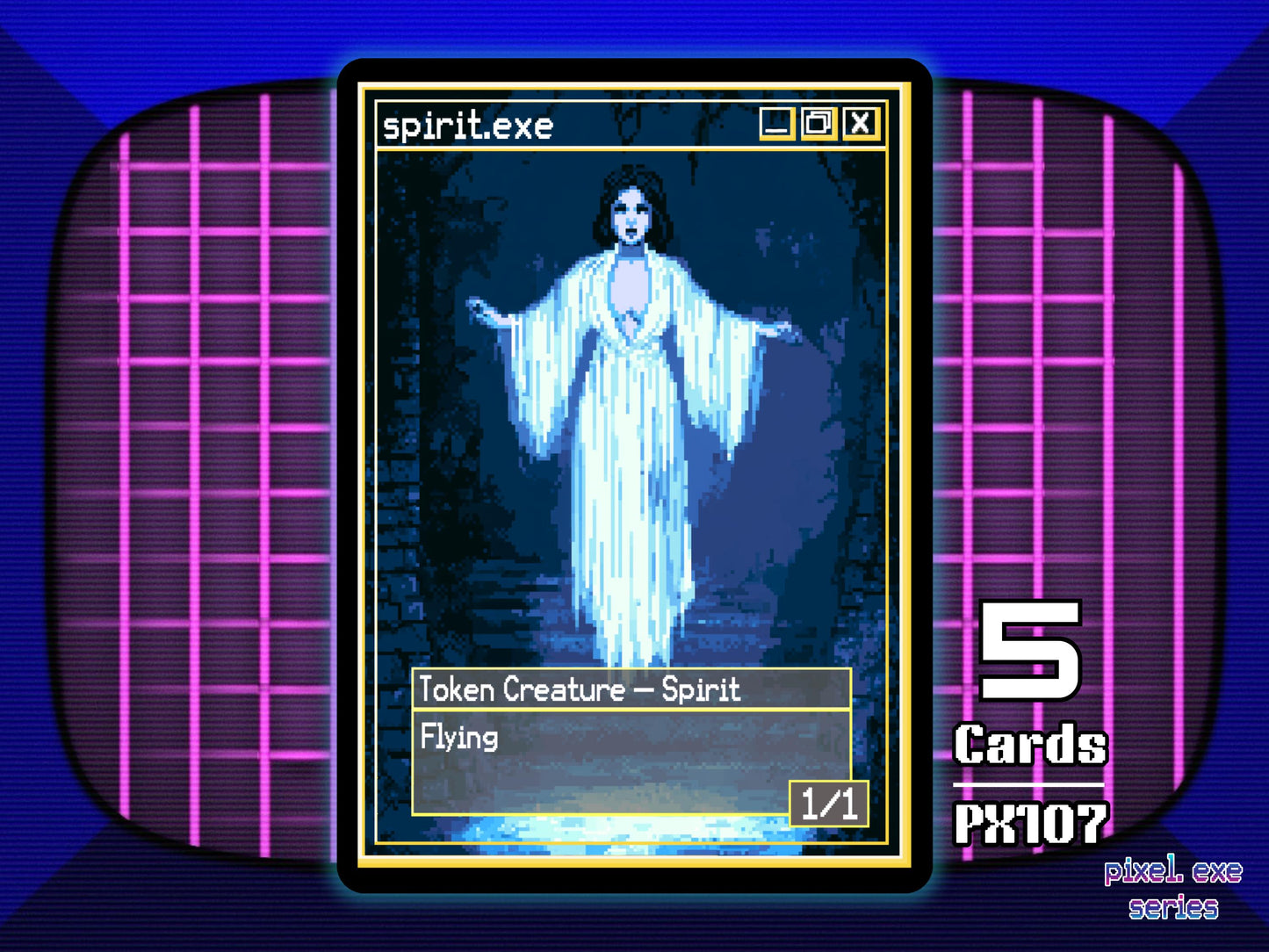 5x Spirit 1/1 Flying White MTG Token - Pixel Tokens by Teddy PX107