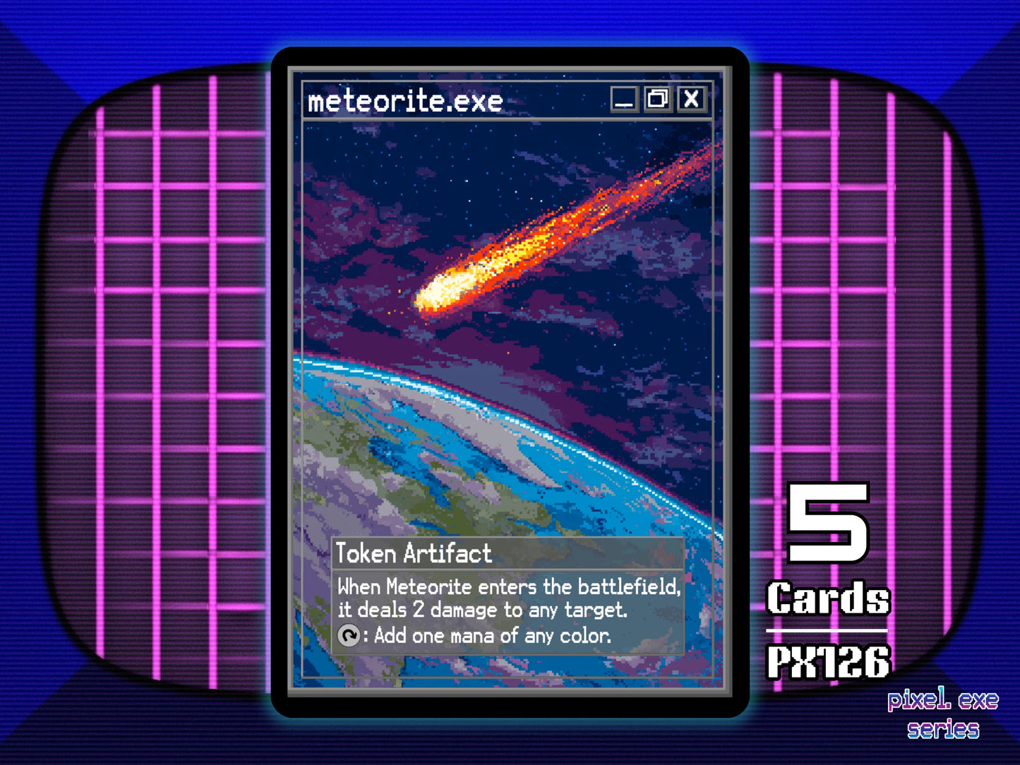 5x Meteorite Artifact Token Roxanne MTG Token - Pixel Tokens by Teddy PX126