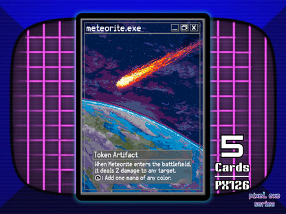 5x Meteorite Artifact Token Roxanne MTG Token - Pixel Tokens by Teddy PX126