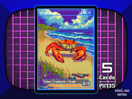 5x Crab 0/3 Blue MTG Token - Pixel Tokens by Teddy PX135