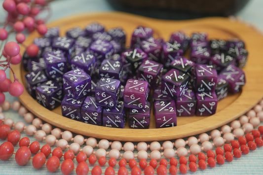 Counter Dice + / - , Magic TCG,  Purple & Pink Marble Color Theme, perfect for any magic the gather deck! Edh, Cedh Magic Deck!