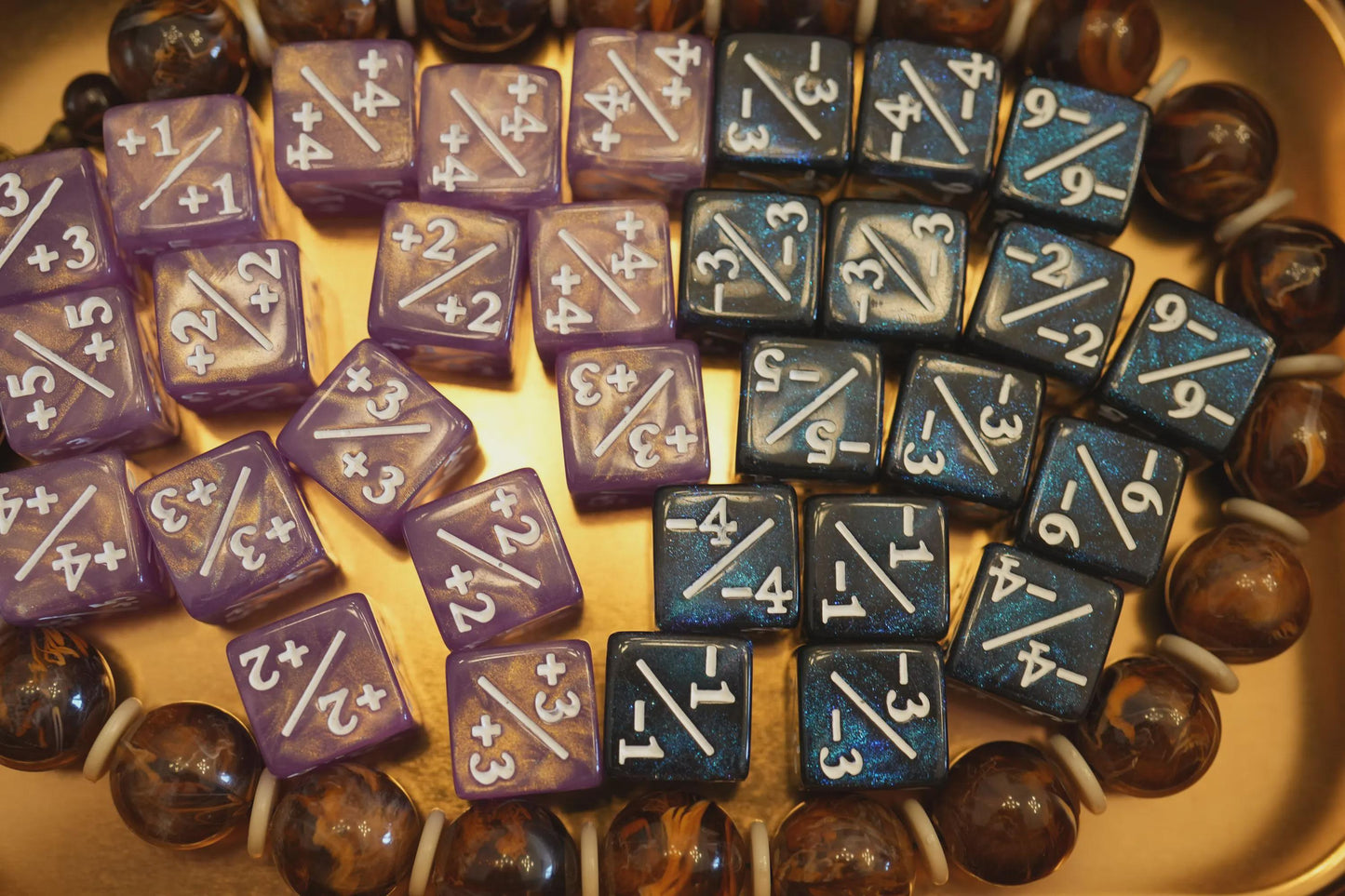 Counter Dice + / - , Magic TCG, Pink & Blue Galaxy Theme, perfect for any magic the gather deck! Edh, Cedh Magic Deck! Great gift for nerds!