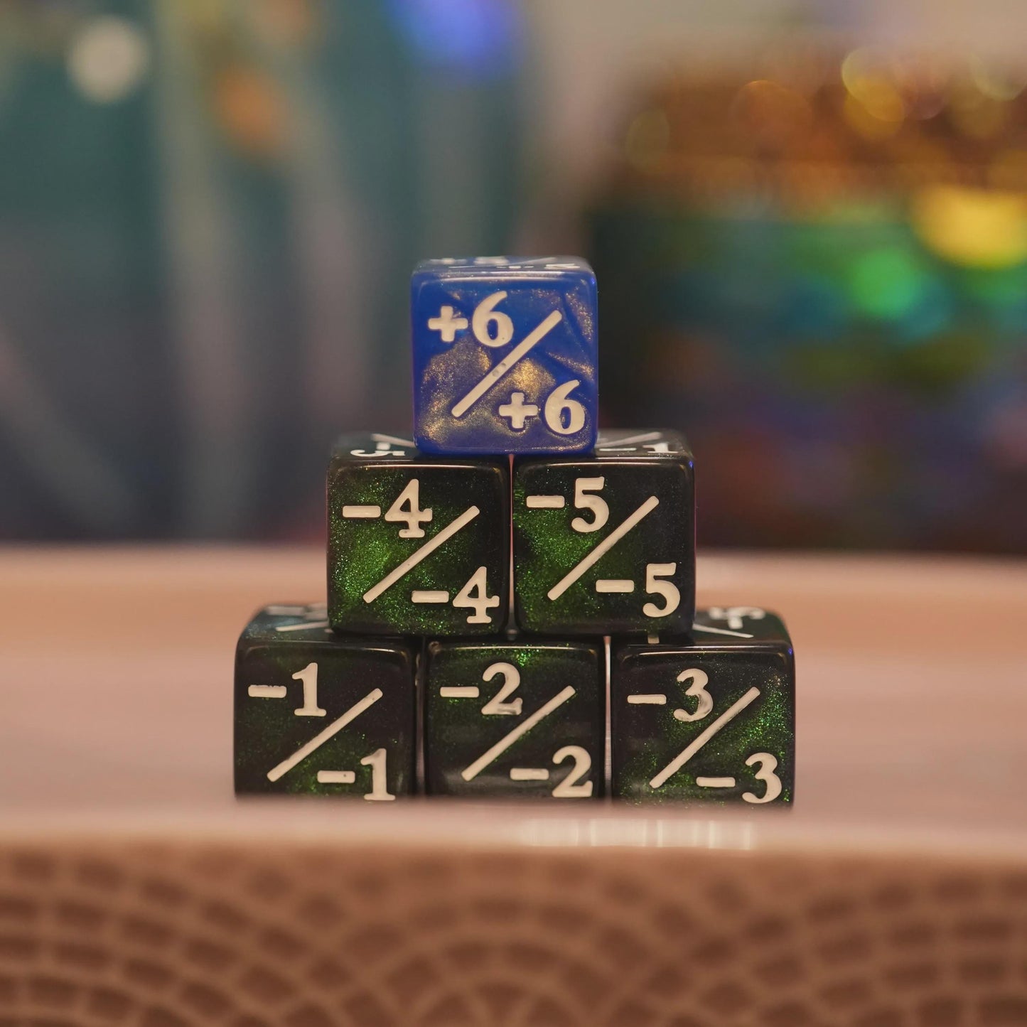 Counter Dice + / - , Magic TCG, Blue and Green Galaxy Theme, perfect for any magic the gather deck! Edh, Cedh MTG ! Great gift for nerds!