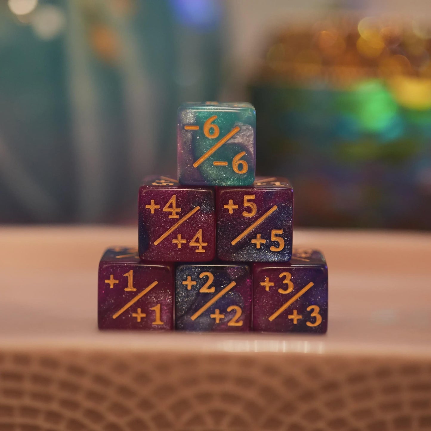 Counter Dice + / - , Magic TCG, Light Galaxy Theme, perfect for any magic the gather deck! Edh, Cedh Magic Deck! Great gift for nerds!