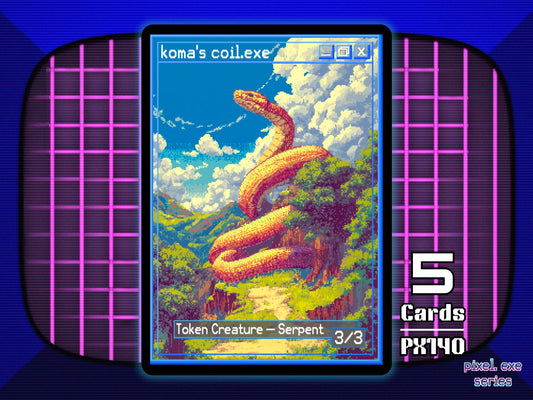 5x Koma's Coil 3/3 Blue MTG Token - Pixel Tokens by Teddy PX140
