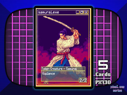 5x Samurai 2/2 Vigilance MTG Token - Pixel Tokens by Teddy PX130