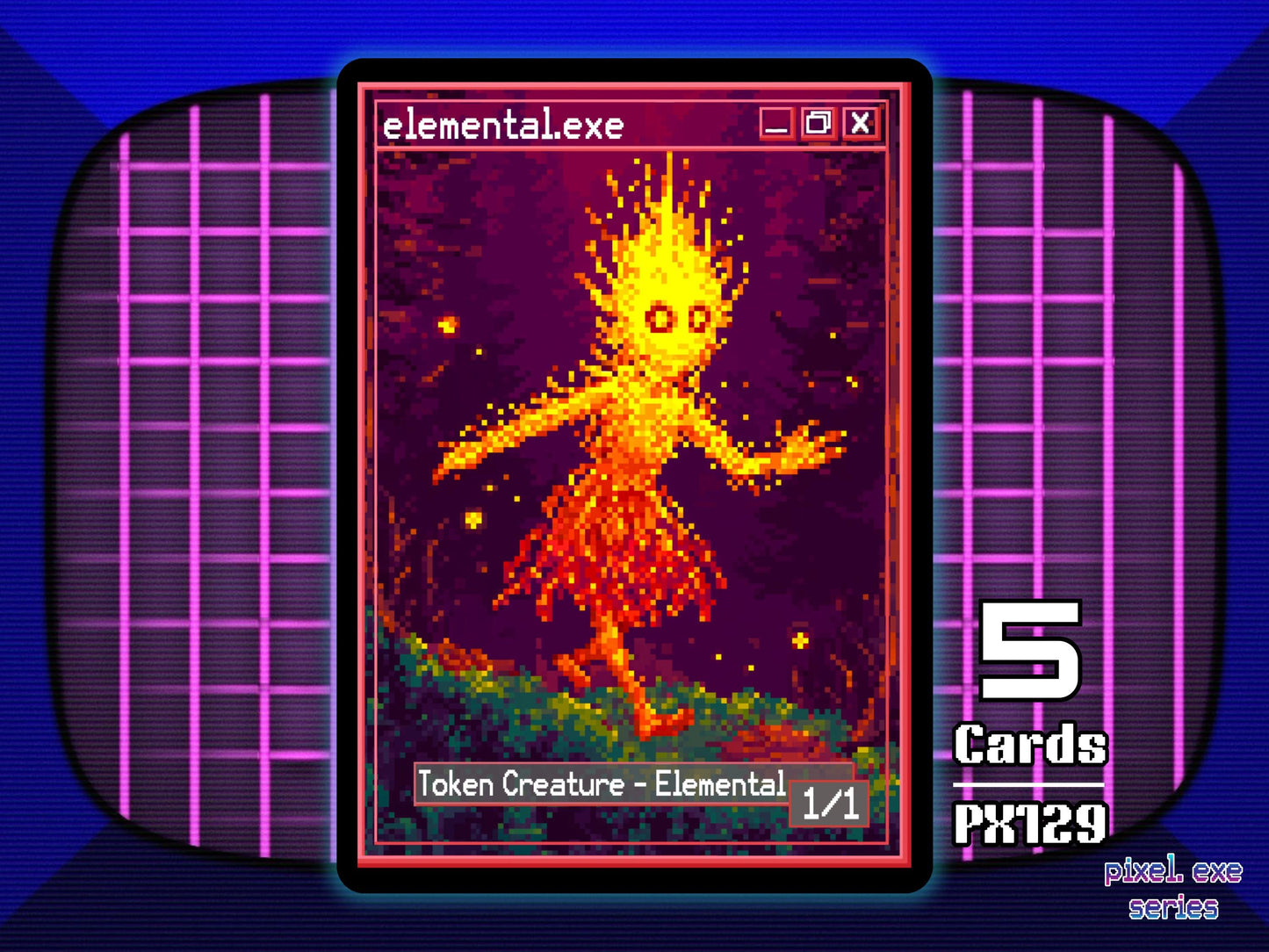 5x Elemental 1/1 Red MTG Token - Pixel Tokens by Teddy PX129