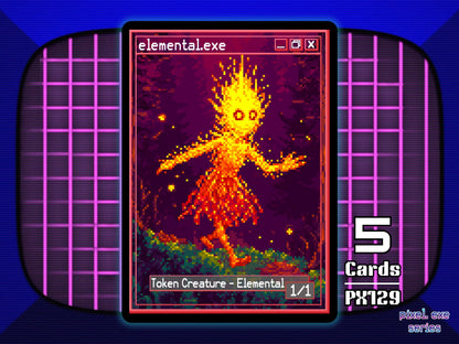 5x Elemental 1/1 Red MTG Token - Pixel Tokens by Teddy PX129