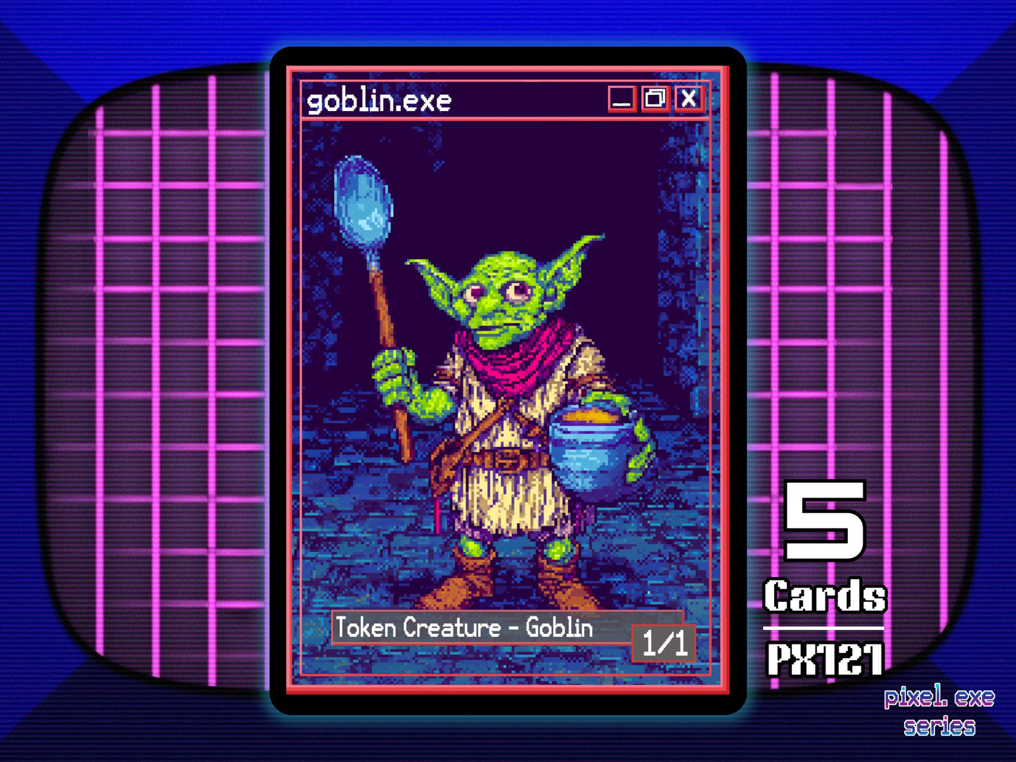 5x Goblin 1/1 Red MTG Token - Pixel Tokens by Teddy PX121