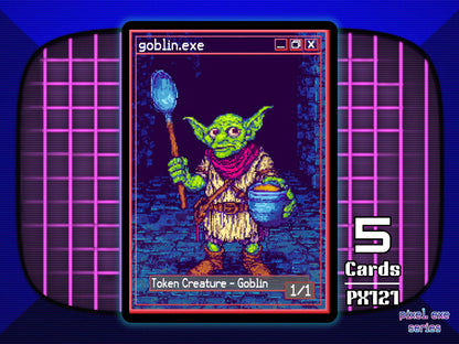 5x Goblin 1/1 Red MTG Token - Pixel Tokens by Teddy PX121