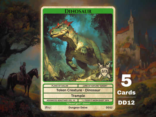 5x Dinosaur 3/3 Trample MTG Token - Teddy's Workshop DD12