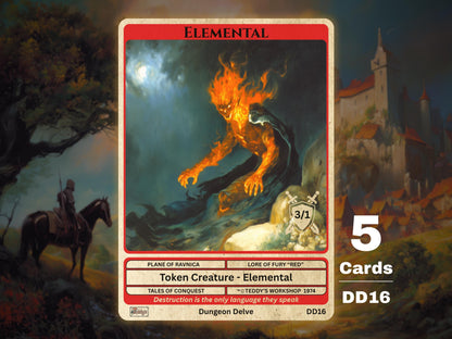 5x Elemental 3/1 MTG Token - Teddy's Workshop DD16