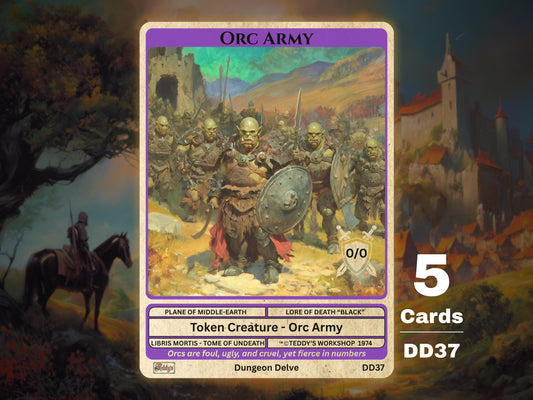 5x Orc Army 0/0 Black MTG Token - Teddy's Workshop DD37