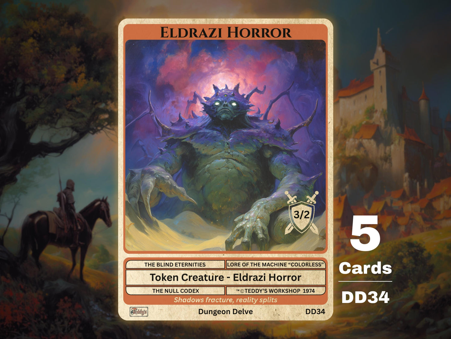 5x Eldrazi Horror 3/2 MTG Token - Teddy's Workshop DD34