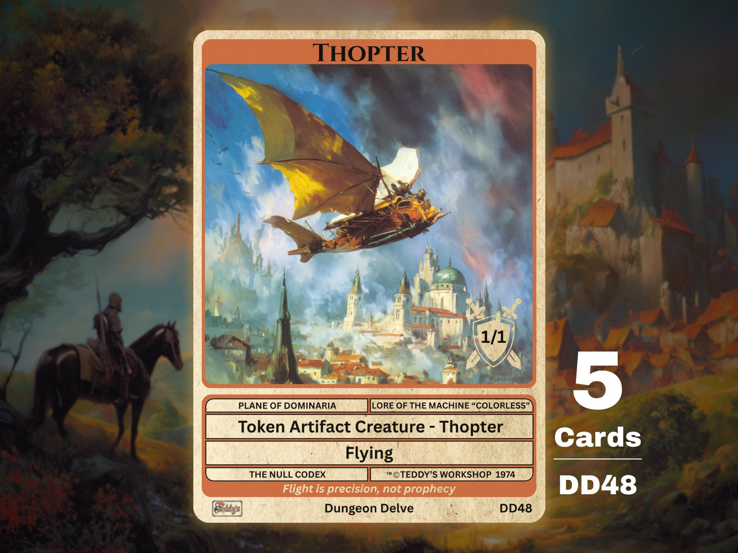 5x Thopter 1/1 Flying MTG Token - Teddy's Workshop DD48
