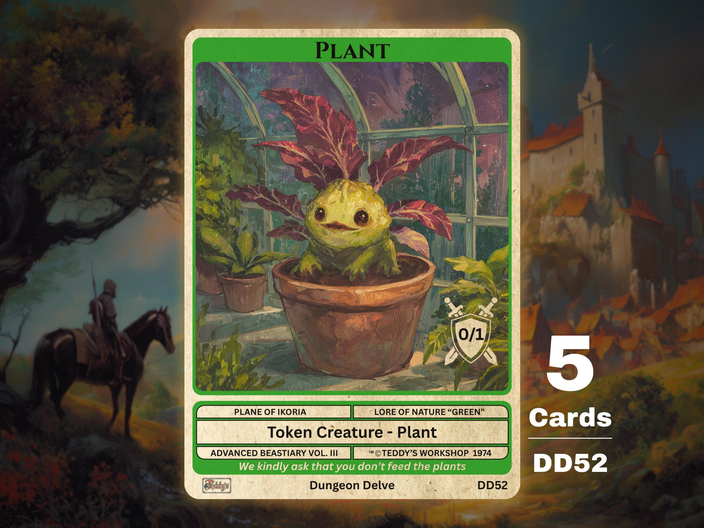 5x Plant 0/1 Green MTG Token - Teddy's Workshop DD52