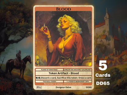 5x Blood Token MTG Artifact - Teddy's Workshop DD65