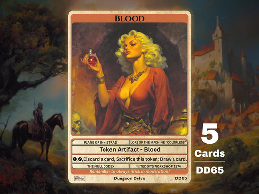 5x Blood Token MTG Artifact - Teddy's Workshop DD65