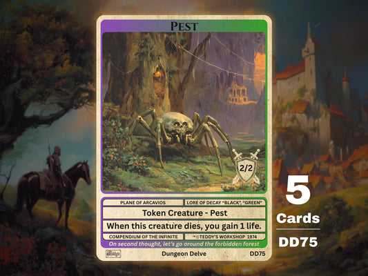 5x Pest 1/1 MTG Black Green Token - Teddy's Workshop DD75