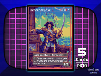 5x Mercenary 1/1 Outlaw MTG Token - Pixel Tokens by Teddy PX19