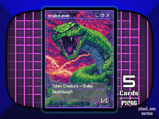 5x Snake 1/1 Deathtouch MTG Token - Pixel Tokens by Teddy PX46
