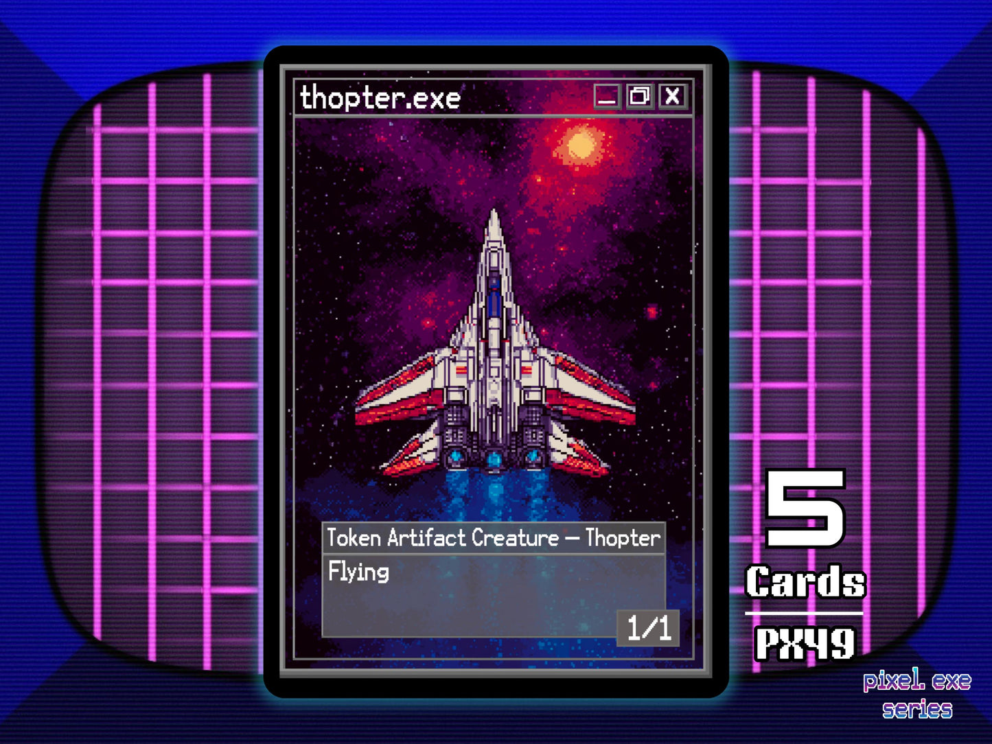 5x Thopter 1/1 Flying MTG Token - Pixel Tokens by Teddy PX49