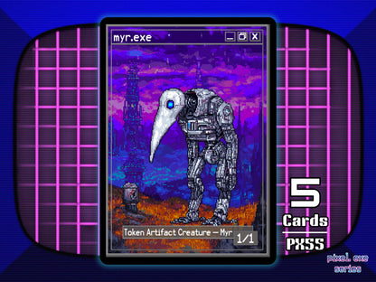5x Myr 1/1  colorless MTG Token - Pixel Tokens by Teddy PX55