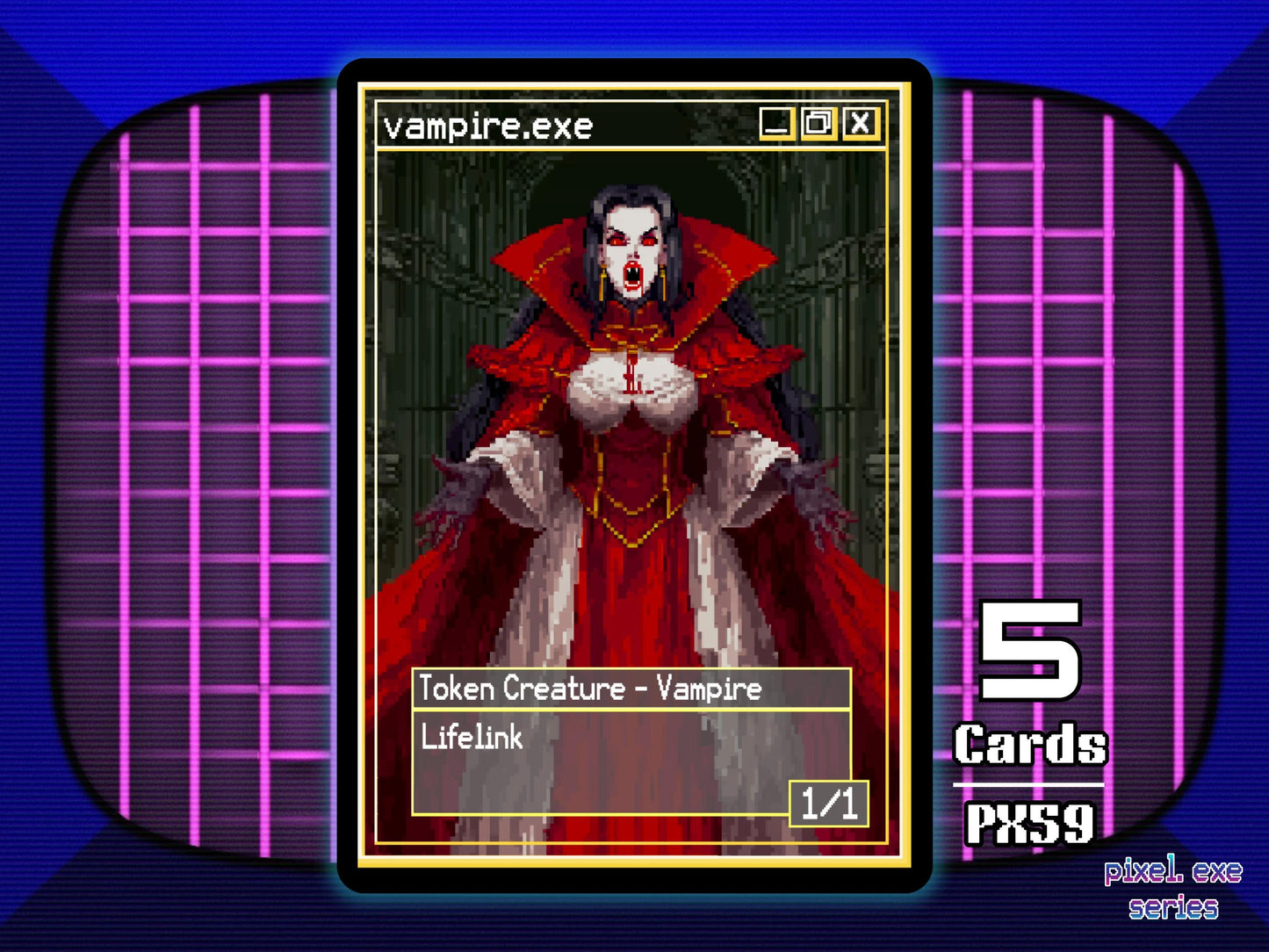 5x Vampire 1/1 Lifelink White MTG Token - Pixel Tokens by Teddy PX59