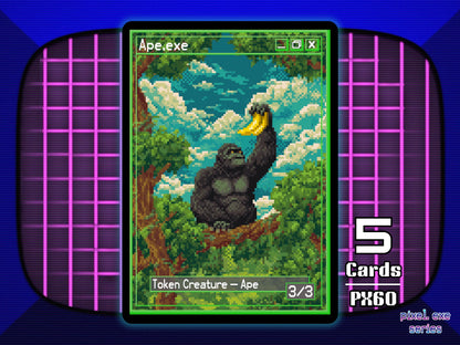 5x Ape 3/3 Green MTG Token - Pixel Tokens by Teddy PX60
