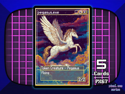 5x Pegasus 2/2 Flying White MTG Token - Pixel Tokens by Teddy PX67