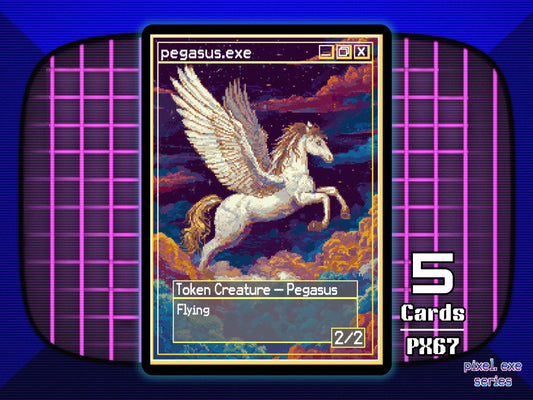 5x Pegasus 2/2 Flying White MTG Token - Pixel Tokens by Teddy PX67