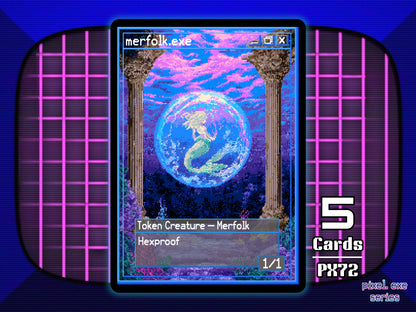 5x Merfolk 1/1 Hexproof MTG Token - Pixel Tokens by Teddy PX72