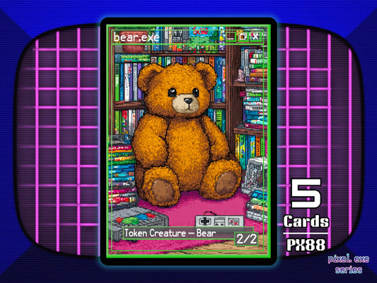 5x Bear 2/2 Green MTG Token - Pixel Tokens by Teddy PX88