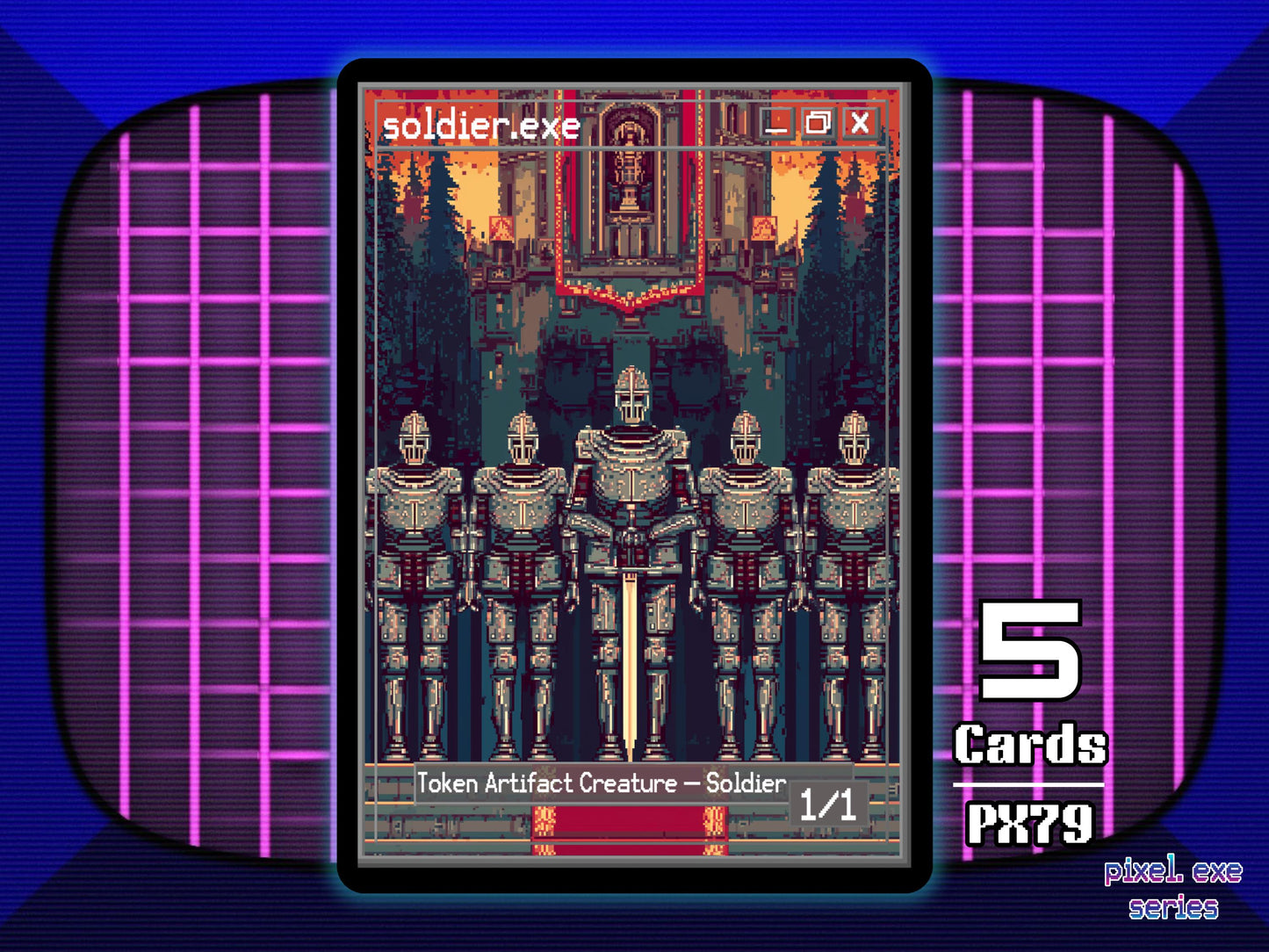 5x Soldier 1/1 Colorless MTG Token - Pixel Tokens by Teddy PX79