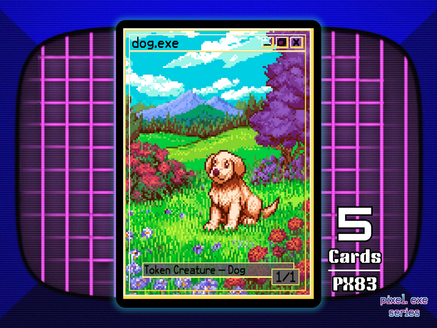 5x Dog 1/1 White MTG Token Rin and Seri - Pixel Tokens by Teddy PX83