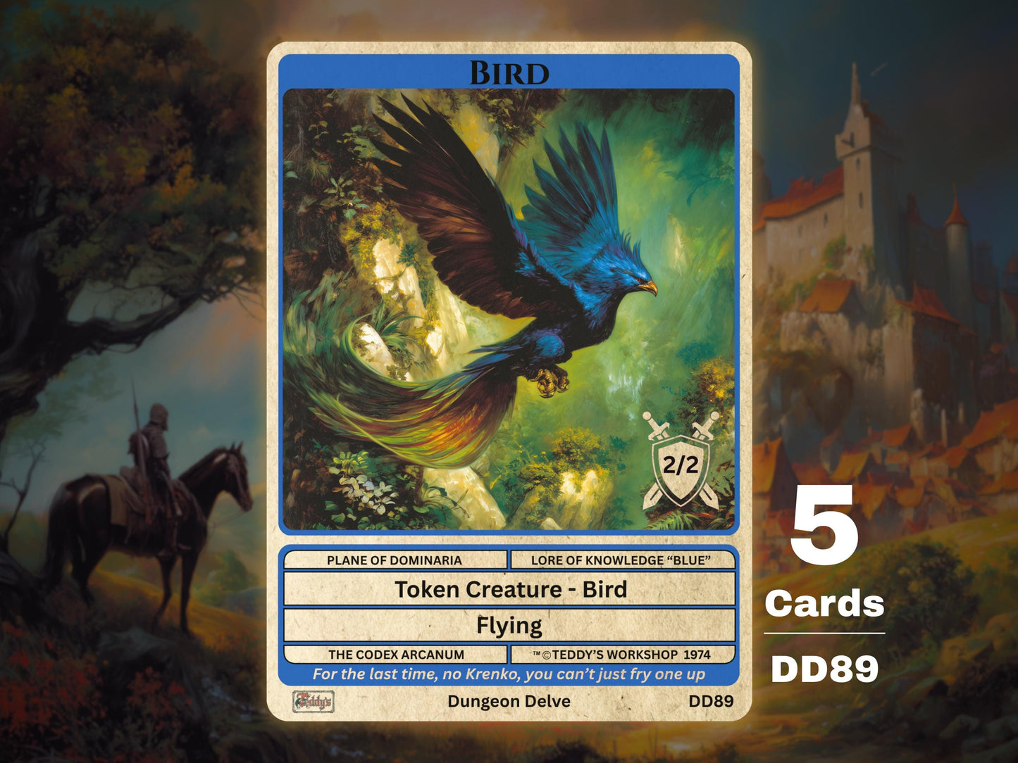 5x Bird 2/2 Blue MTG Token - Teddy's Workshop DD89