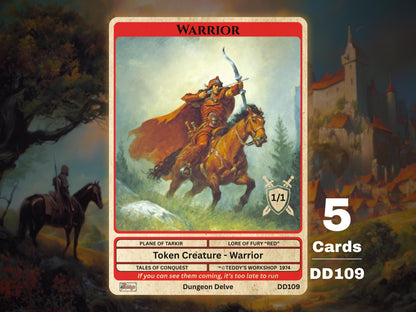 5x Warrior 1/1 Mobilize Red MTG Token - Teddy's Workshop DD109