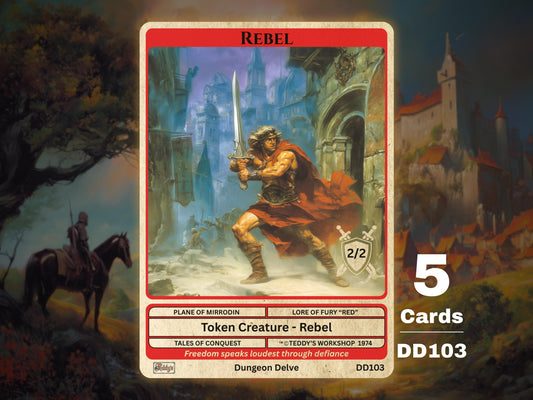 5x Rebel 2/2 Red MTG Token - Teddy's Workshop DD103