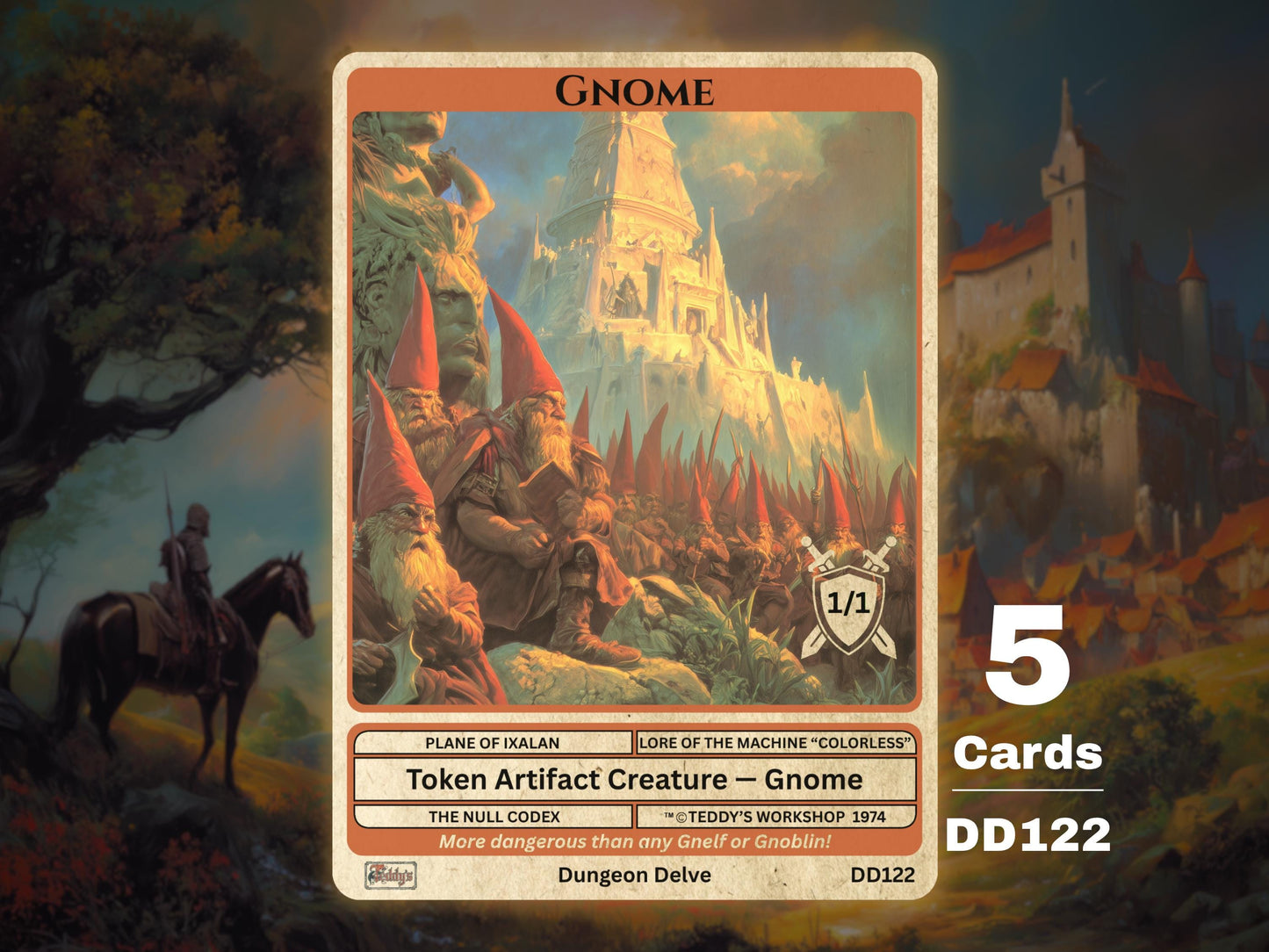 5x Gnome 1/1 Colorless MTG Token - Teddy's Workshop DD122