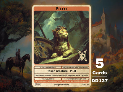 5x Pilot 1/1 Crew Vehicle MTG Token - Teddy's Workshop DD127