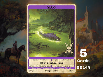 5x Slug 1/1 Toxrill Black MTG Token - Teddy's Workshop DD144