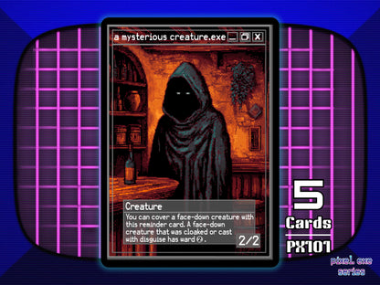 5x Mysterious Creature 2/2 Cloak Disguise MTG Token - Pixel Tokens by Teddy PX101