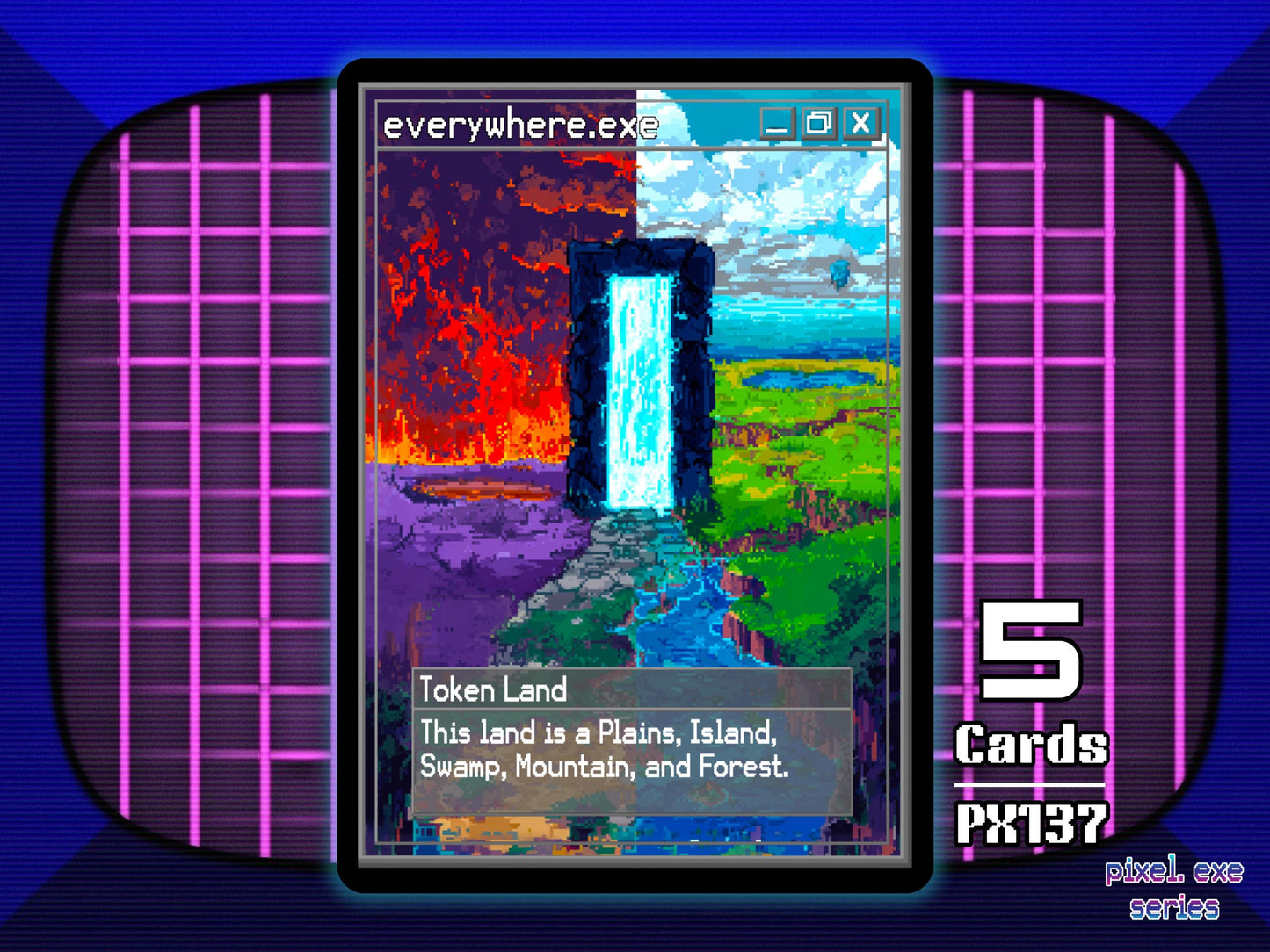5x Everywhere Land MTG Token - Pixel Tokens by Teddy PX137