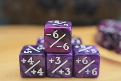 Counter Dice + / - , Magic TCG,  Purple & Pink Marble Color Theme, perfect for any magic the gather deck! Edh, Cedh Magic Deck!