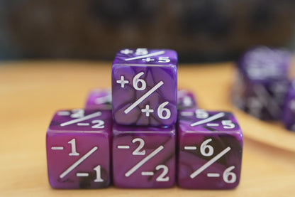 Counter Dice + / - , Magic TCG,  Purple & Pink Marble Color Theme, perfect for any magic the gather deck! Edh, Cedh Magic Deck!