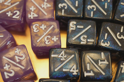 Counter Dice + / - , Magic TCG, Pink & Blue Galaxy Theme, perfect for any magic the gather deck! Edh, Cedh Magic Deck! Great gift for nerds!