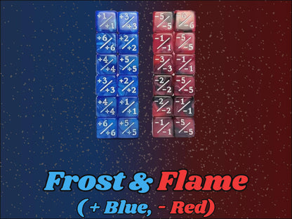 Counter Dice + / -, Magic TCG, Frost & Flame Marble Color Theme,perfect for any magic the gather deck! Edh, Cedh Magic Deck! Great MTG Gift!