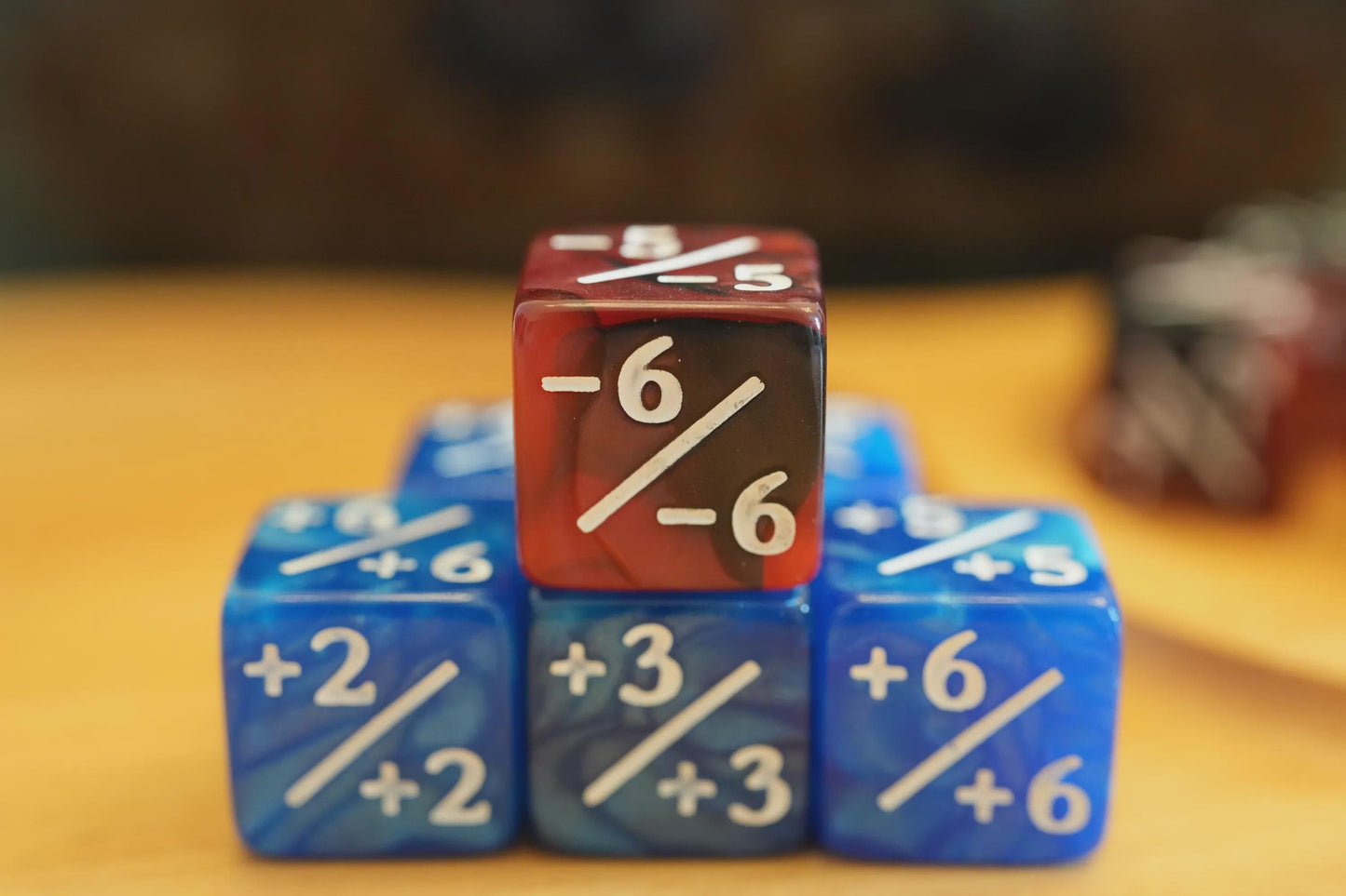 Counter Dice + / -, Magic TCG, Frost & Flame Marble Color Theme,perfect for any magic the gather deck! Edh, Cedh Magic Deck! Great MTG Gift!