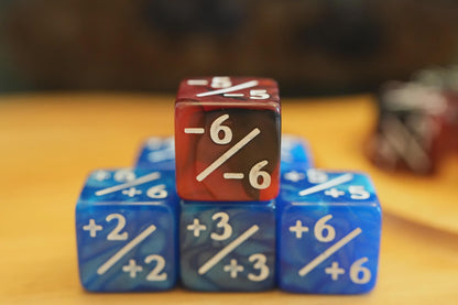 Counter Dice + / -, Magic TCG, Frost & Flame Marble Color Theme,perfect for any magic the gather deck! Edh, Cedh Magic Deck! Great MTG Gift!