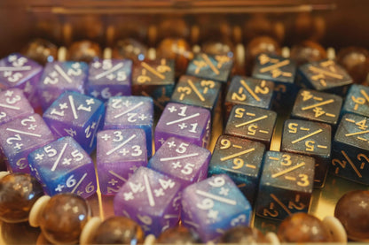 Counter Dice + / - , Magic TCG, Starry Sky Blue & Orange, perfect for any magic the gather deck! Edh, Cedh Magic Deck! Great gift for nerds!